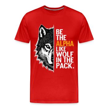 Wolf Wölfe Lustiger Sprüche Wolfsrudel Tiere - Männer Premium Bio T-Shirt - Rot - Vorne - Damien (186cm)