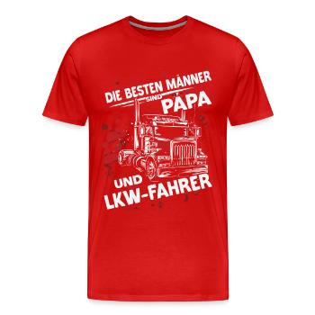 Die besten Männer sind Papa & LKW fahrer Vatertag - Männer Premium Bio T-Shirt - Rot - Vorne - Damien (186cm)