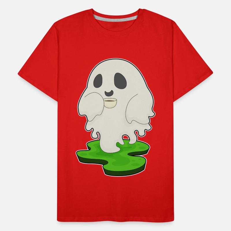 Geist Halloween Kaffee Männer Premium Bio T-Shirt