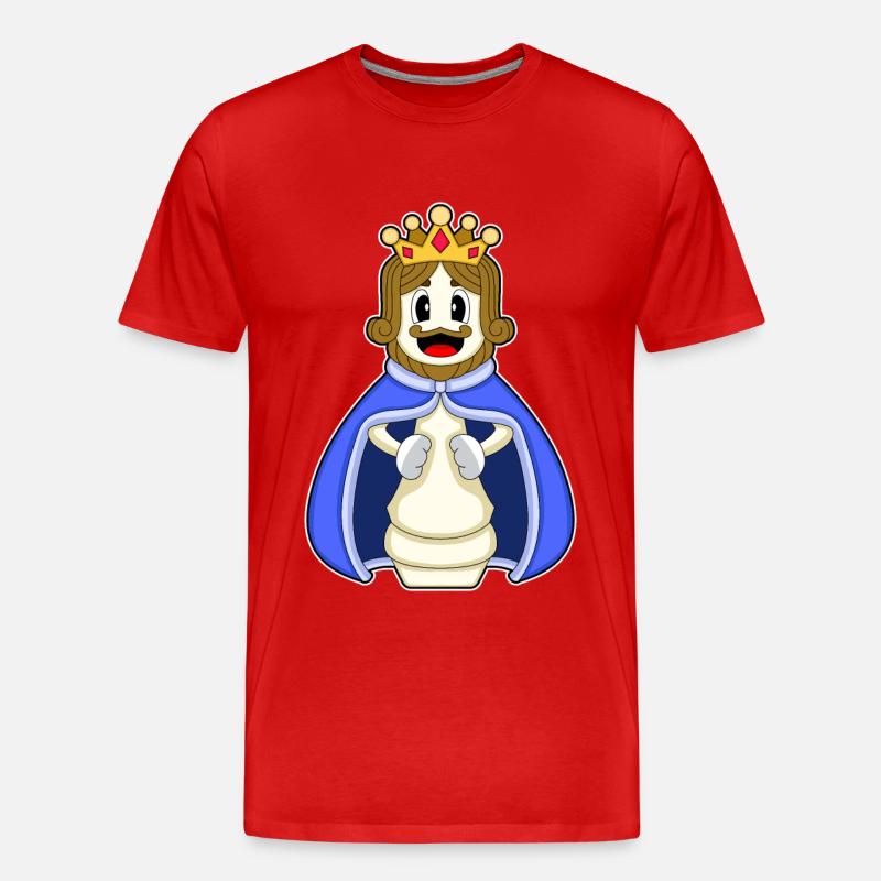 Pièce d’échecs Roi Échecs - T-shirt bio Premium Homme - rouge