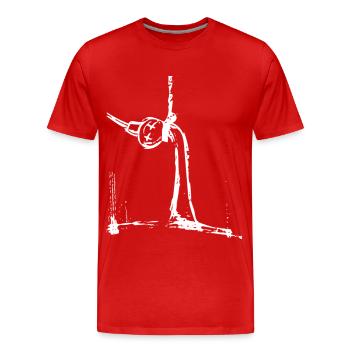 Fernsehturm Hangman - Männer Premium Bio T-Shirt - Rot - Vorne - Damien (186cm)