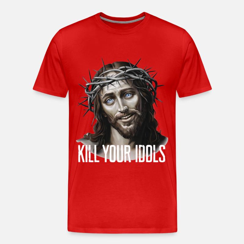 Jesus Kill Your Idols - Männer Premium Bio T-Shirt - Rot