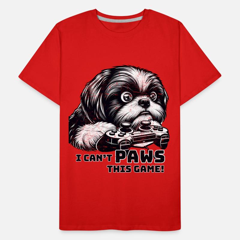 ShihTzu lover, computer game freak, gamers Men's Premium Organic T-Shirt