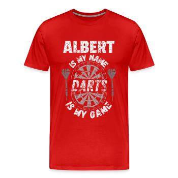 Name shirt design for Darts players and fans - Men's Premium Organic T-Shirt - red - Front - Damien (186cm)
