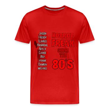 Horror Freak depuis les années 80 - T-shirt bio Premium Homme - rouge - Devant - Damien (186cm)