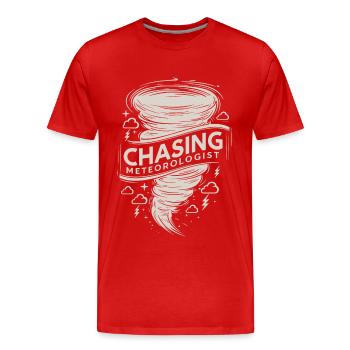 Tornade Twister Chasseur Météorologue - T-shirt bio Premium Homme - rouge - Devant - Damien (186cm)