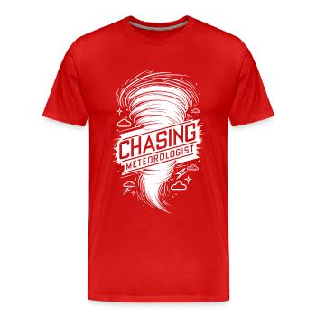 Tornade Twister Chasseur Météorologue - T-shirt bio Premium Homme - rouge - Devant - Damien (186cm)