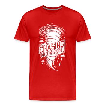 Tornade Twister Chasseur Météorologue - T-shirt bio Premium Homme - rouge - Devant - Damien (186cm)