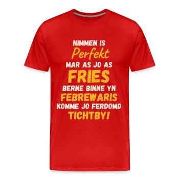 Design de chemise d’anniversaire frisonne né en février - T-shirt bio Premium Homme - rouge - Devant - Damien (186cm)