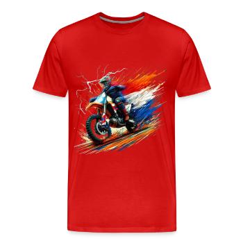 Dutch colors motorcycle t-shirts Dutch - Men's Premium Organic T-Shirt - red - Front - Damien (186cm)
