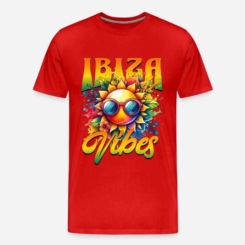 Ibiza Vibes - Männer Premium Bio T-Shirt - Rot