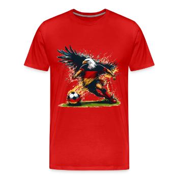 German eagle & football design in black, red and gold - Men's Premium Organic T-Shirt - red - Front - Damien (186cm)