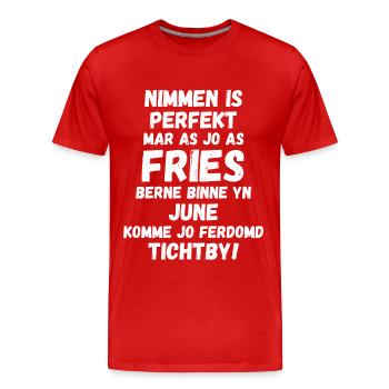 Chemise d’anniversaire frisonne née en juin Frisons - T-shirt bio Premium Homme - rouge - Devant - Damien (186cm)