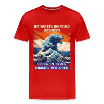 Dutch Pride vintage texture dutch lion - Men's Premium Organic T-Shirt - red - Front - Damien (186cm)