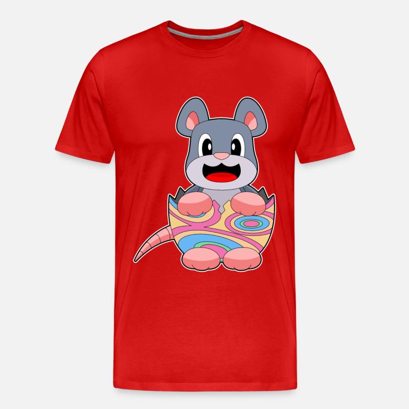 Mouse Easter Easter Egg - Men's Premium Organic T-Shirt - red