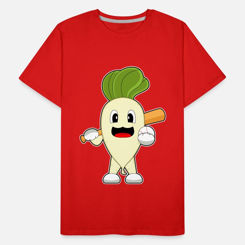 Radis Baseball Batte de Baseball T-shirt bio Premium Homme