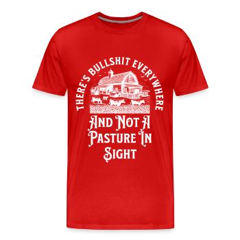 Überall gibt es Bullshit und keine Weide - Männer Premium Bio T-Shirt - Rot - Vorne - Damien (186cm)