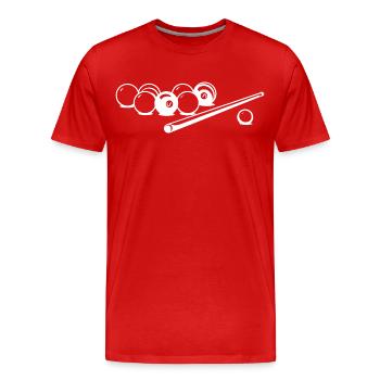 Dessin de boules de billard - T-shirt bio Premium Homme - rouge - Devant - Damien (186cm)