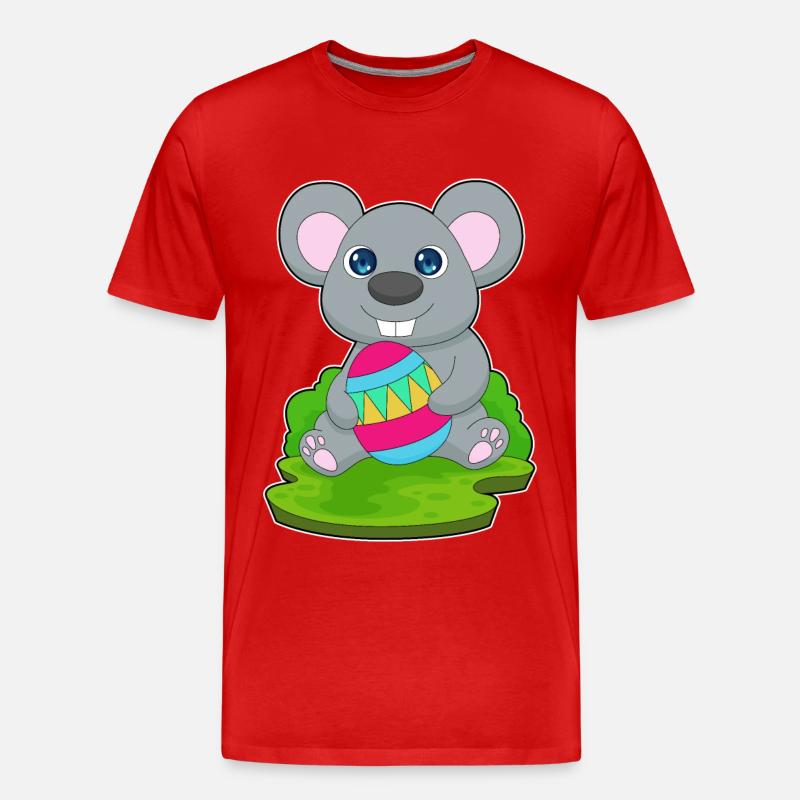 Mouse Easter Easter Egg - Men's Premium Organic T-Shirt - red