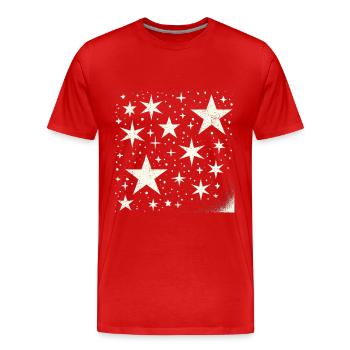 stars lights comet sky star - Men's Premium Organic T-Shirt - red - Front - Damien (186cm)