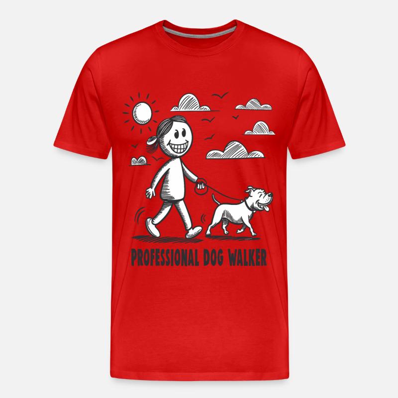 Pitbull Haustier Hunde Tierfreund - Männer Premium Bio T-Shirt - Rot