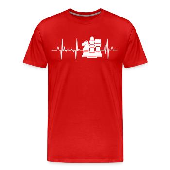 Schach Herzklopfen - Männer Premium Bio T-Shirt - Rot - Vorne - Damien (186cm)