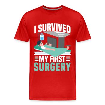 Chirurgische OP Operation PAtient - Männer Premium Bio T-Shirt - Rot - Vorne - Damien (186cm)