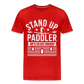 Stand Up Paddler - Men's Premium Organic T-Shirt - red - Front - Damien (186cm)