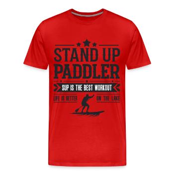 Stand Up Paddler - Men's Premium Organic T-Shirt - red - Front - Damien (186cm)