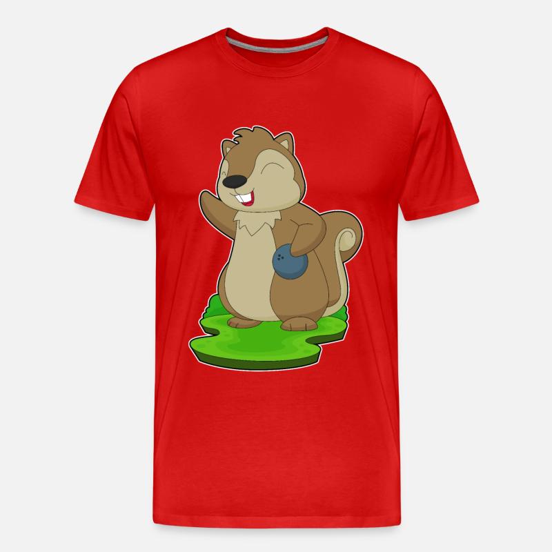 Eichhörnchen Bowling Bowlingkugel - Männer Premium Bio T-Shirt - Rot