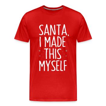 Santa Claus Homemade Handmade Gift - Men's Premium Organic T-Shirt - red - Front - Damien (186cm)