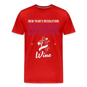 Neujahrsvorsatz: Mehr Wein trinken, Weinziele - Männer Premium Bio T-Shirt - Rot - Vorne - Damien (186cm)