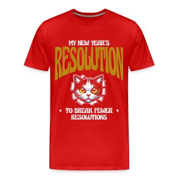 Ma résolution du Nouvel An de briser moins de résolutions - T-shirt bio Premium Homme - rouge - Devant - Damien (186cm)