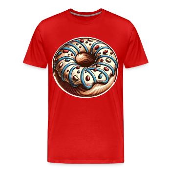 Donut - Männer Premium Bio T-Shirt - Rot - Vorne - Damien (186cm)