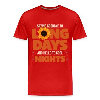 Adieu les longues journées et bonjour les nuits fraîches - T-shirt bio Premium Homme - rouge - Devant - Damien (186cm)