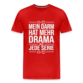 Mon intestin a plus de drame que n’importe quelle série – drôle - T-shirt bio Premium Homme - rouge - Devant - Damien (186cm)