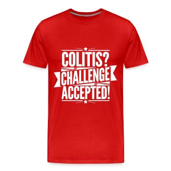 Colitis? Challenge Accepted! – Motivierende Design - Männer Premium Bio T-Shirt - Rot - Vorne - Damien (186cm)