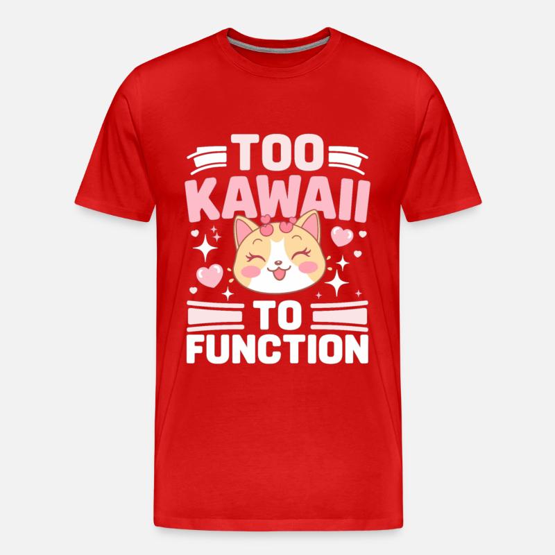 Conception de chats d’anime mignons - T-shirt bio Premium Homme - rouge