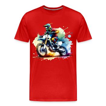 Motocross - T-shirt bio Premium Homme - rouge - Devant - Damien (186cm)