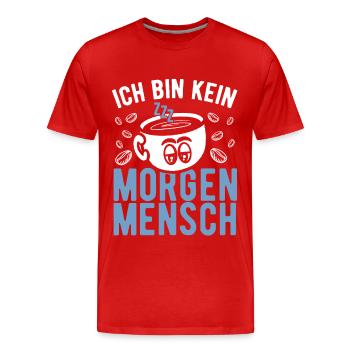 Night owl, late riser, sleepyhead, morning person - Men's Premium Organic T-Shirt - red - Front - Damien (186cm)