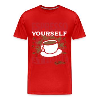Perfect Brew Coffee Beans Coffee Lover Home - Men's Premium Organic T-Shirt - red - Front - Damien (186cm)
