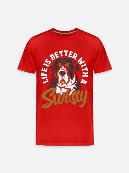 Livet er bedre med en schweizer - Herre Premium T-shirt økologisk - rød