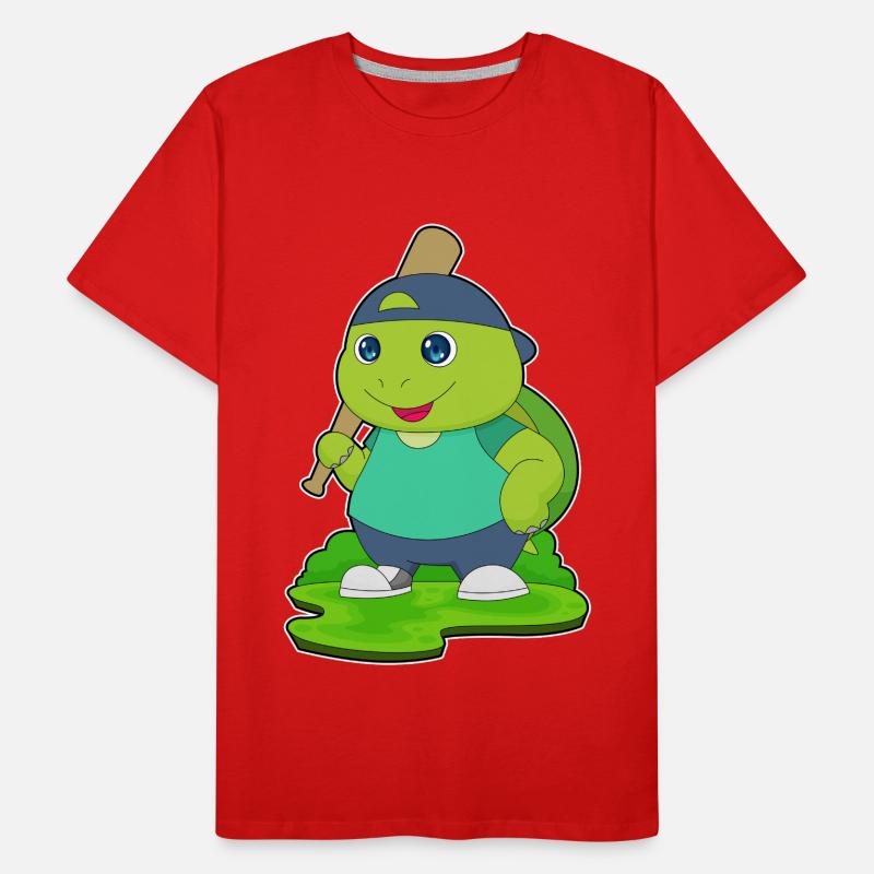 Batte de baseball Turtle T-shirt bio Premium Homme