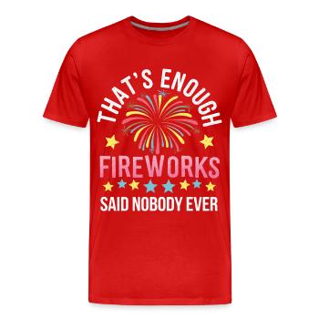 Pyrotechniker Feuerwerk Pyrotechnik - Männer Premium Bio T-Shirt - Rot - Vorne - Damien (186cm)