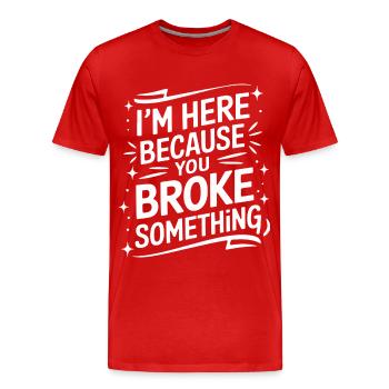 Technischer Support Computerfreak Nerd - Männer Premium Bio T-Shirt - Rot - Vorne - Damien (186cm)