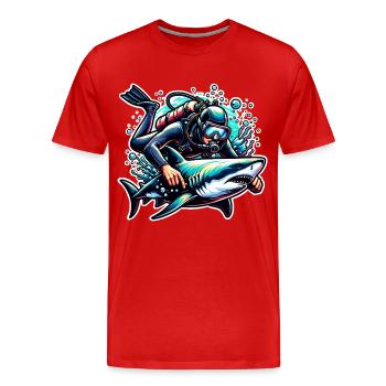Tauchen Taucher - Männer Premium Bio T-Shirt - Rot - Vorne - Damien (186cm)