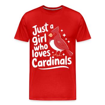 Cardinal Rouge Cardinal Vogel Rouge Cardinal - T-shirt bio Premium Homme - rouge - Devant - Damien (186cm)