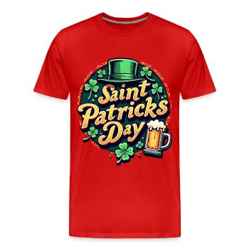 Saint Patrick`s Day Beer - Männer Premium Bio T-Shirt - Rot - Vorne - Damien (186cm)