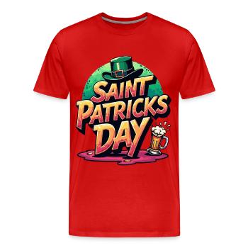 Saint Patrick`s Day Beer - Männer Premium Bio T-Shirt - Rot - Vorne - Damien (186cm)