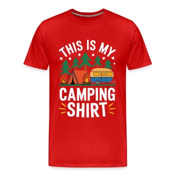 Camping Aventure Camping Drôle Design - T-shirt bio Premium Homme - rouge - Devant - Damien (186cm)